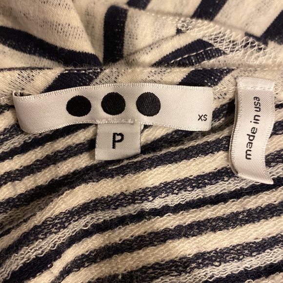 Z Three Dots Women’s Extra Small Short Sleeve T Shirt Striped Wrap Back Detail - Picture 6 of 7